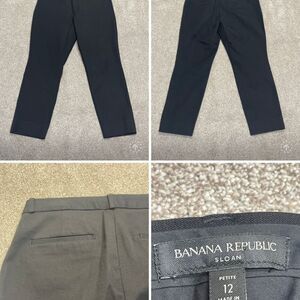 Banana Republic womens sloan pants sz 12 10” rise black business casual trouser